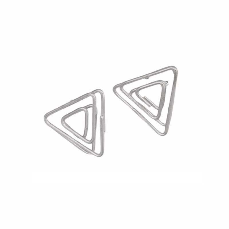 GENERICO - Aros Plateados Clip Triangular