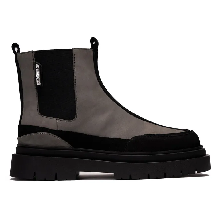 Botín Cuero Gaff Grafito Negro