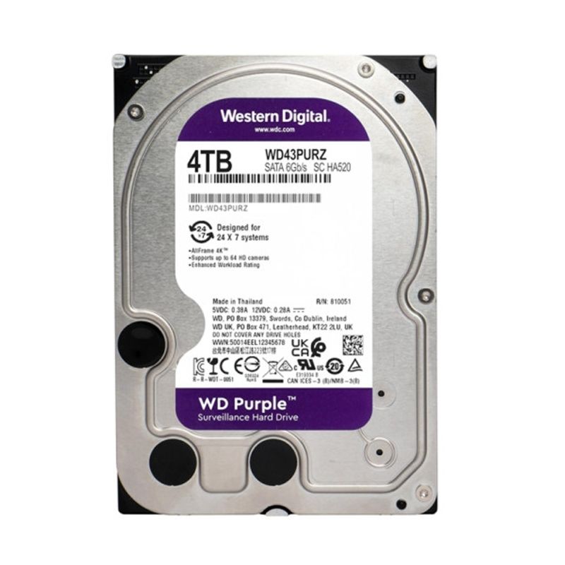 WESTER DIGITAL - Disco Duro Western Digital interno de vigilancia WD de 4TB - SATA 6 GB/s