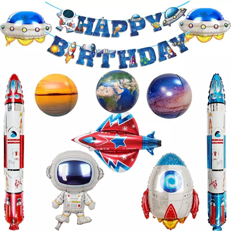 GENERICO - Set Decoración Globos + banderín Astronauta
