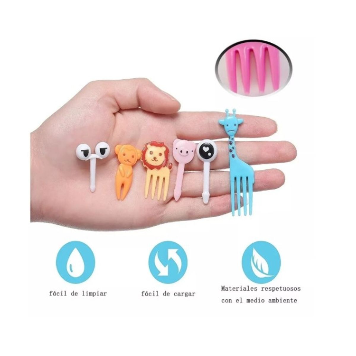 GENERICO - 50con Diseño De Animales Para Niños Tenedor