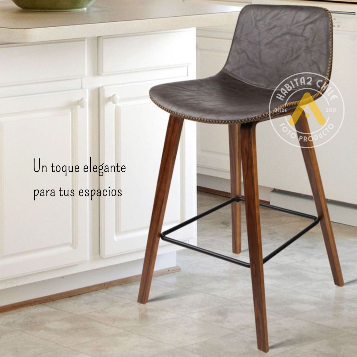 GENERICO - Silla de Bar Cuero Sintético 75 cm