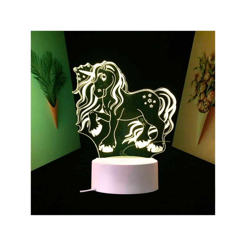 GENERICO - Lámpara 3D Diseño De Unicornio Decoración Atractiva Creativa