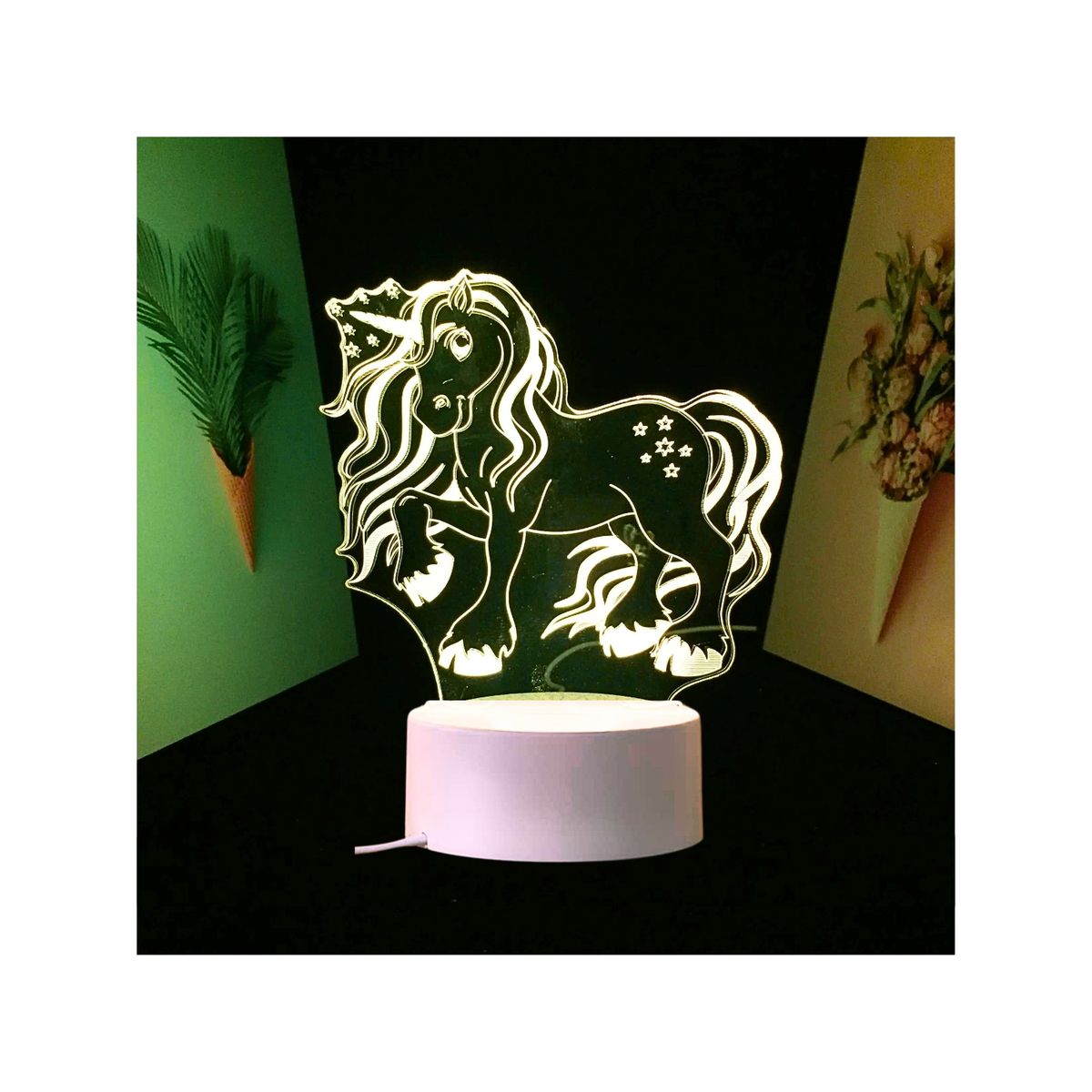 GENERICO - Lámpara 3D Diseño Unicornio Creativo Atractivo Decoración