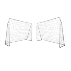 AUCKLAND OUTDOOR - Pack de 2 Arcos Futbol Metálico Niño Con Red. 120 x 80 cm.