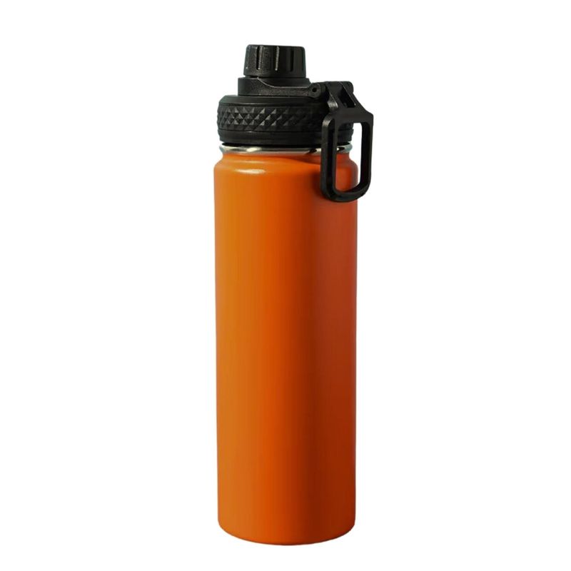 AUCKLAND OUTDOOR - Botella Agua Acero Inoxidable 600 ML. Antigoteo Naranjo