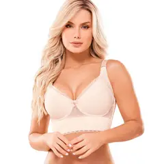 CAROL - Sostén Control Fame Marfil Alto Cubrimiento Espalda - Marfil
