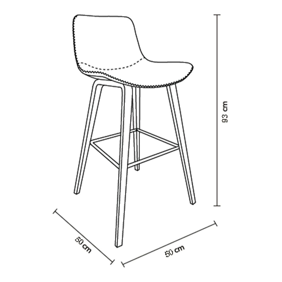 GENERICO - Pack de 2 sillas de Bar Cuero Sintético 75 cm