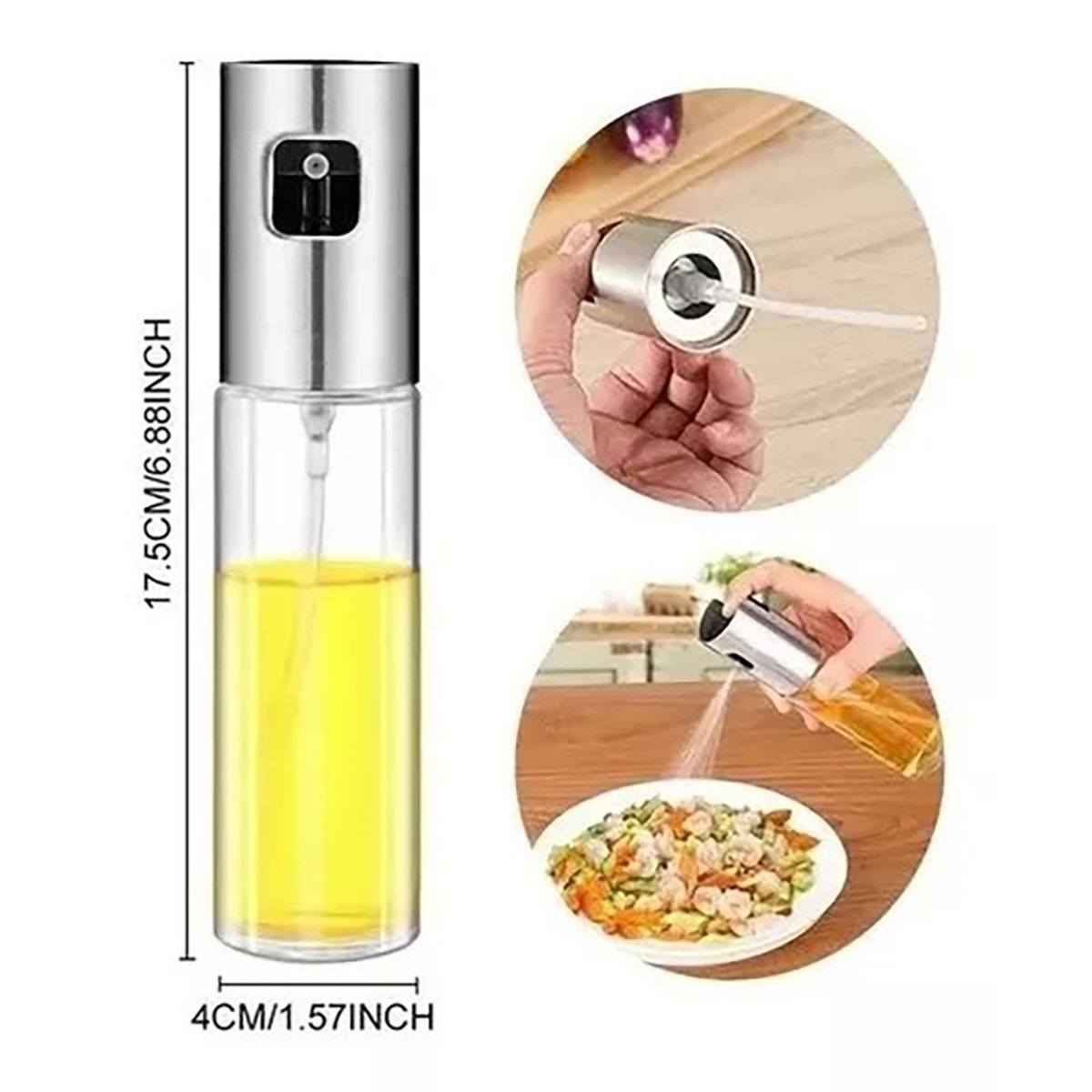 GENERICO - Dispensador Aceite Vinagre Pulverizador Set X3 Acero 100 Ml