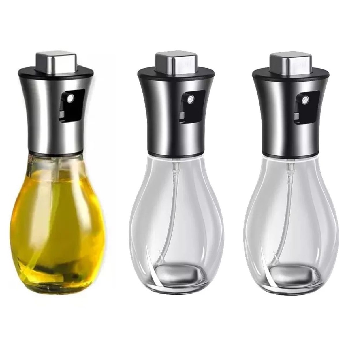 GENERICO - Pulverizador Aceite Dispensador Vinagre Set X3 Acero 200 Ml