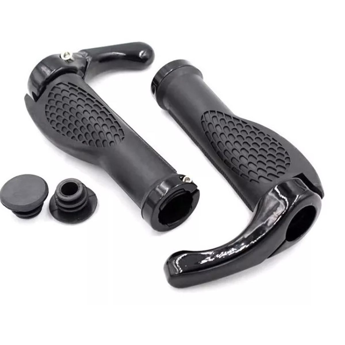 GENERICO - Puños Cachos Ajustables Ergonómico Bicicleta Cuernos Negro