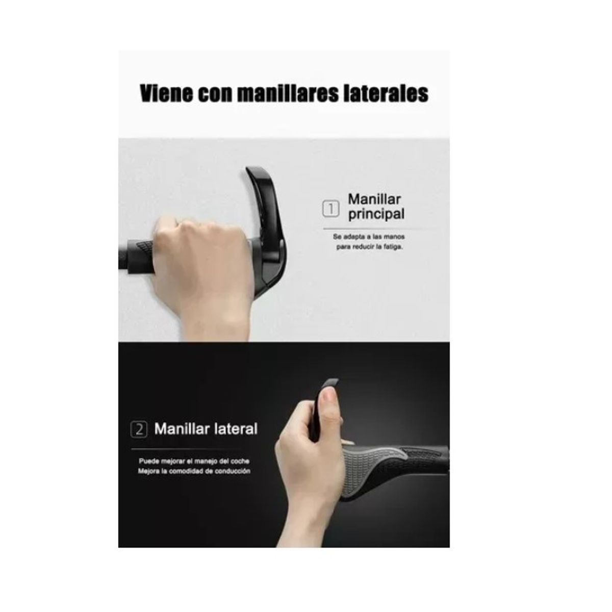 GENERICO - Puños Cachos Ajustables Ergonómico Bicicleta Cuernos Negro