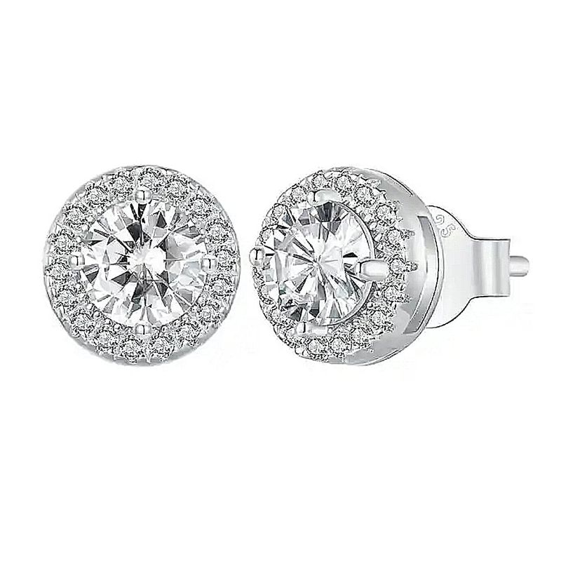 LA GARZA - Aros Plata Mujer Cristales Circon Victoria