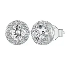 LA GARZA - Aros Plata Mujer Cristales Circon Victoria