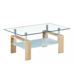 GENERICO - Mesa De Centro Rectangular Vidrio - Natural