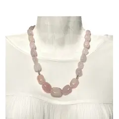 TAETHAI - Collar de plata 925 con Cuarzo Rosa