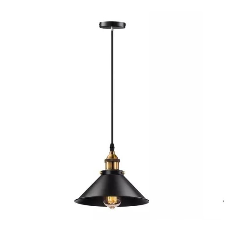 GENERICO - Lampara Colgante Cono Industrial Soquete Vintage Bronce
