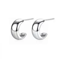 LA GARZA - Aros Plata Semi Argolla Mujer