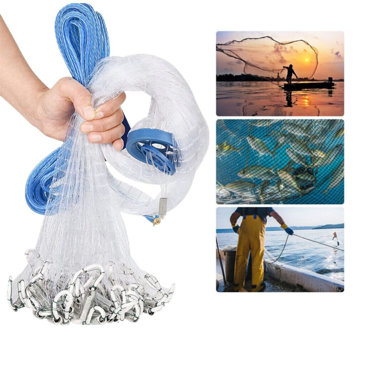 KUANGYE - Red De Pesca De Fundición Para Agua Dulce Salada, 240 Mm