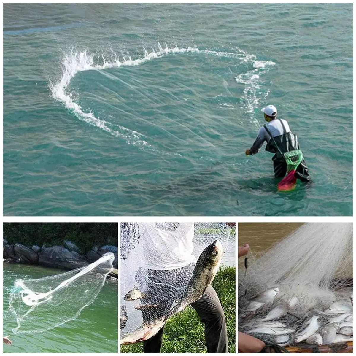 KUANGYE - Red De Pesca De Fundición Para Agua Dulce Salada, 240 Mm