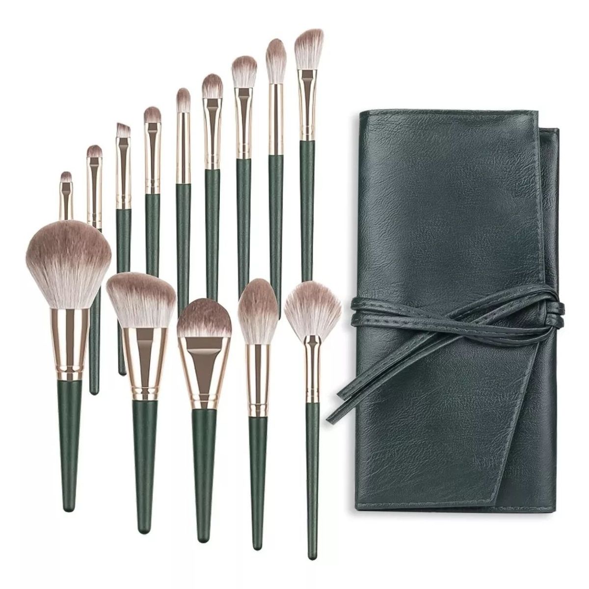 KUANGYE - Set 14 Brochas Maquillaje Profesional Cepillos Con Bolsa