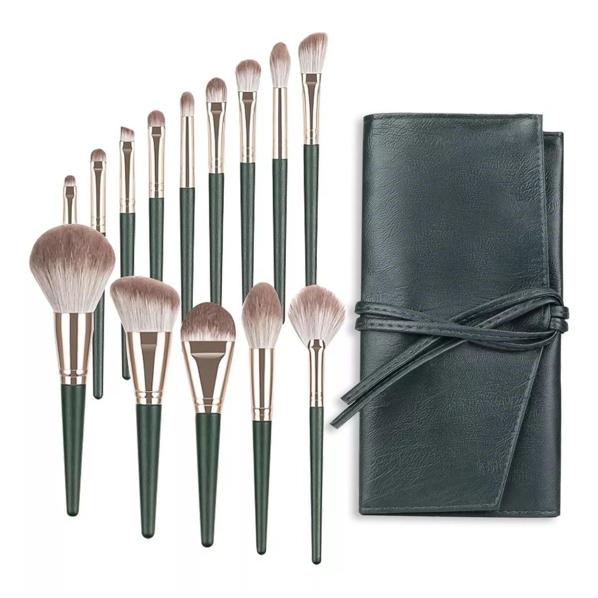 KUANGYE - Set 14 Brochas Maquillaje Profesional Cepillos Con Bolsa
