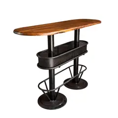 MUEBLES EL HERRERO - Mesón barra bar madera Teca 150x50x95 cms