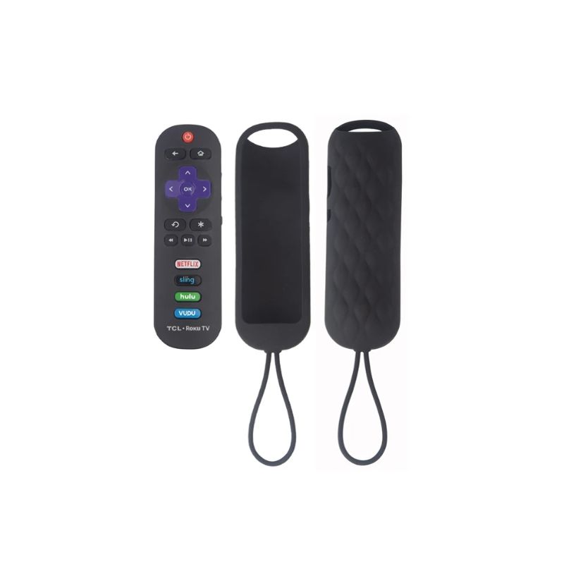 GENERICO - Funda Protectora De Silicona Para Mando A Distancia Tcl Roku-NEGRO