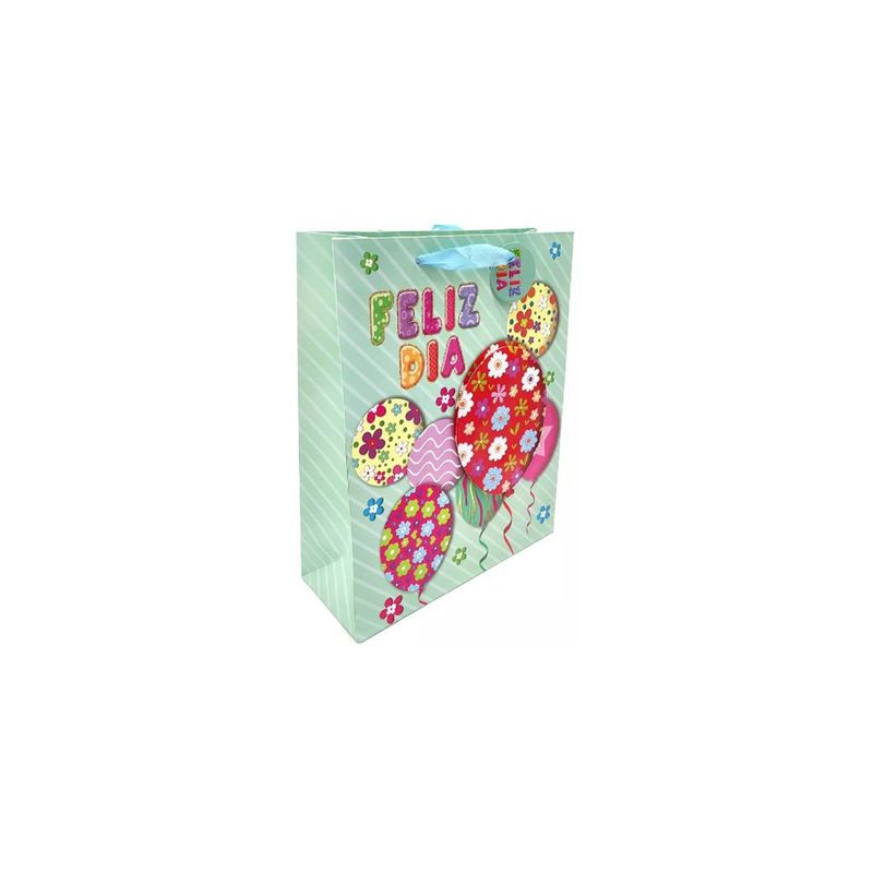 GENERICO - BOLSA DE REGALO FELIZ DIA FLOR 18X23 X12 UNI