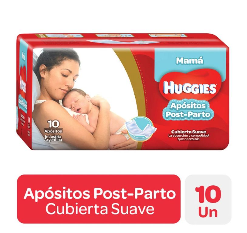 Paquete de apósitos posparto Huggies Mamá de 10 unidades