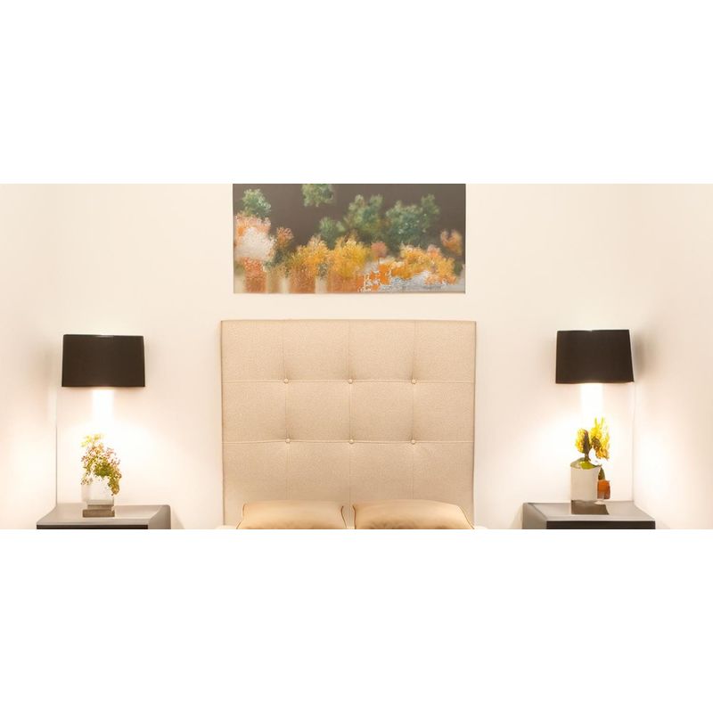 MUEBLES NEW - RESPALDO PLAZA Y MEDIA LINO BEIGE.