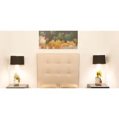 MUEBLES NEW - RESPALDO PLAZA Y MEDIA LINO BEIGE.