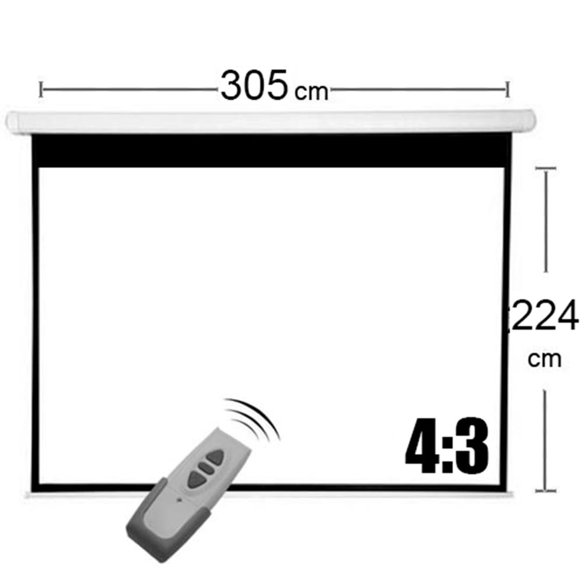 GENERICO - TELON ELECTRICO 305X224 cm  incluye control remoto