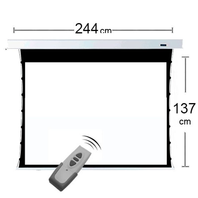 GENERICO - TELON ELECTRICO TENSIONADO 244X137 cm incluye control remoto