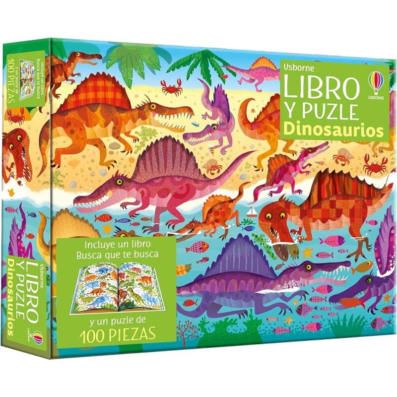 USBORNE - Libro Y Puzzle. Dinosaurios (100 Piezas)