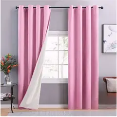 GENERICO - Set de Cortinas Blackout 2 Paños Color Rosa