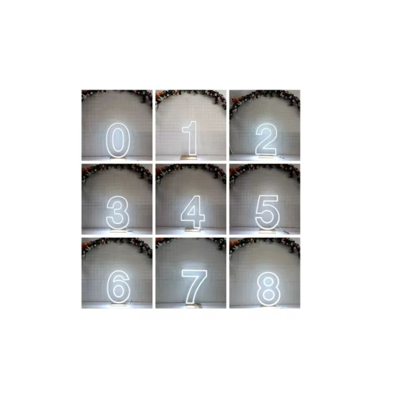 GENERICO - Letrero Led Neon Numero 2 Cifra Blanco Alto 30cm Luminoso