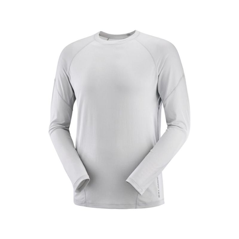 SALOMON - Polera Hombre Cross Run Ls Tee M Gris Claro Salomon.-