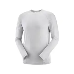 SALOMON - Polera Hombre Cross Run Ls Tee M Gris Claro Salomon.-