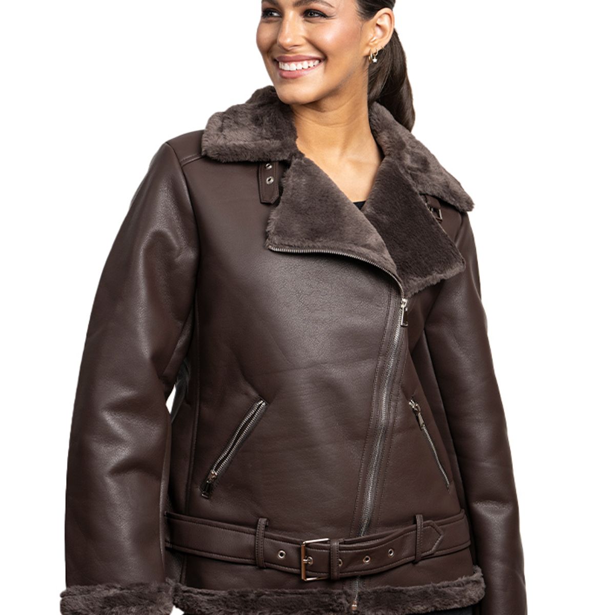 TODOPIEL - Chaqueta de Ecocuero Mujer Café Todopiel