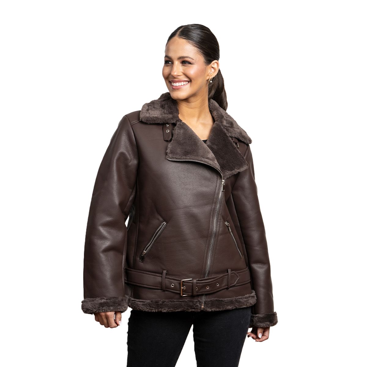 TODOPIEL - Chaqueta de Ecocuero Mujer Café Todopiel