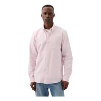 Camisa Oxford Standard Fit Rayada Rosado Hombre