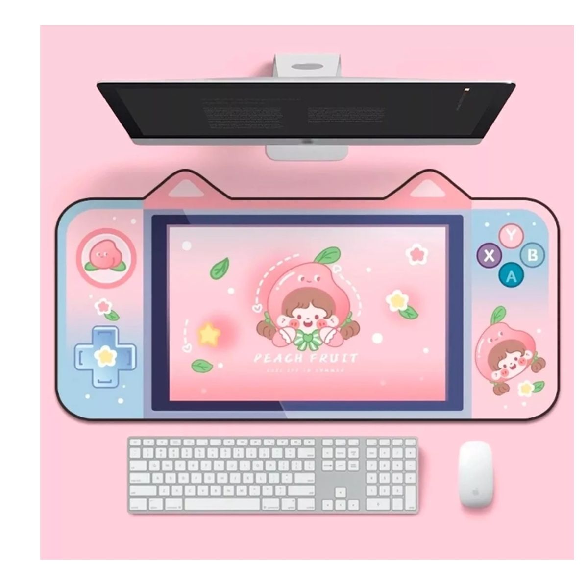 GENERICO - Mouse Pad Gamer Alfombrilla Kawai Orejas De Gato 90x40cmx3mm