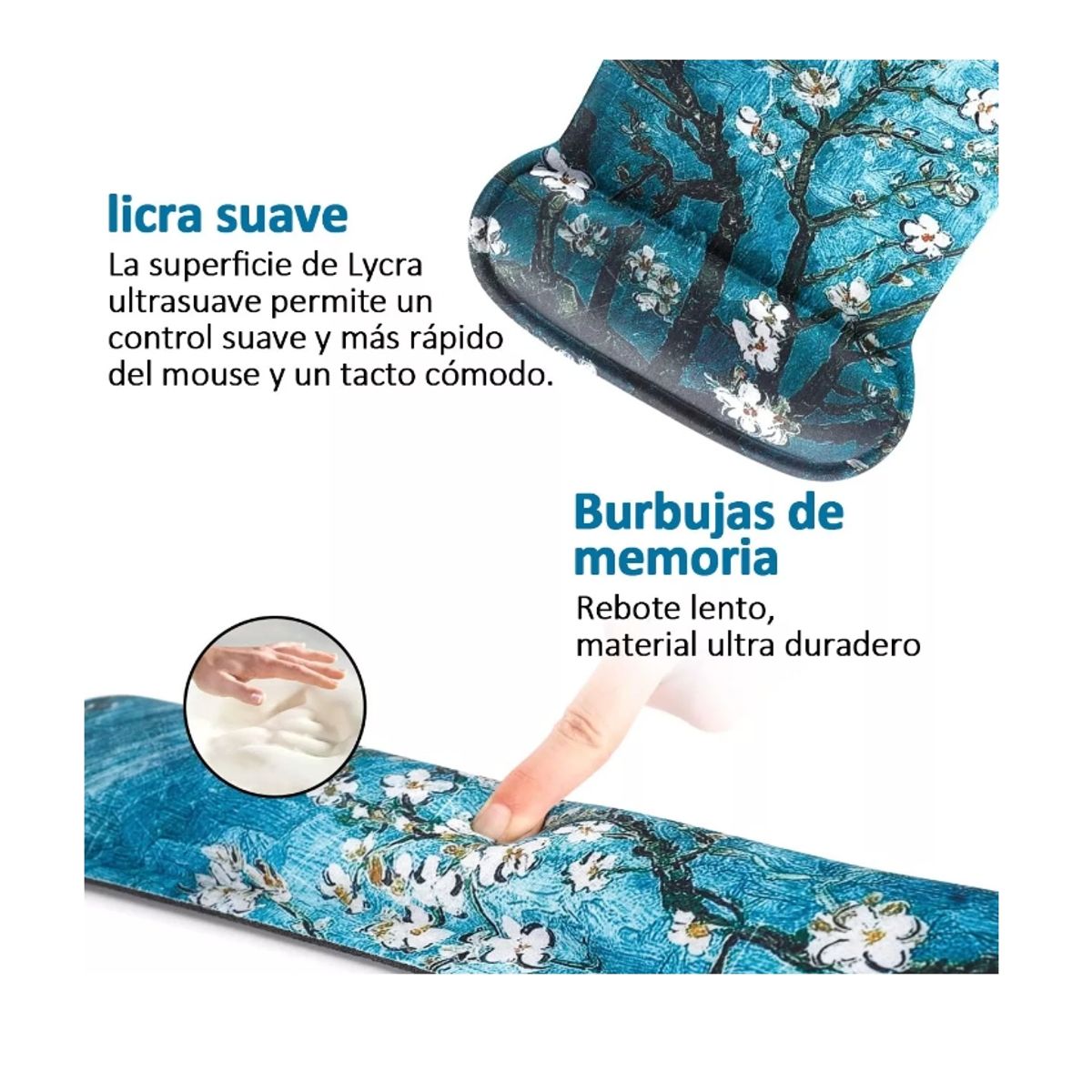 GENERICO - Set 3 Alfombrilla Mouse Pad Ergonómica Reposa Muñecas Flor