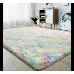 DIANA - ALFOMBRA MULTICOLOR PELUDITA 150X200 cm SUAVE ANTIDESLIZANTE