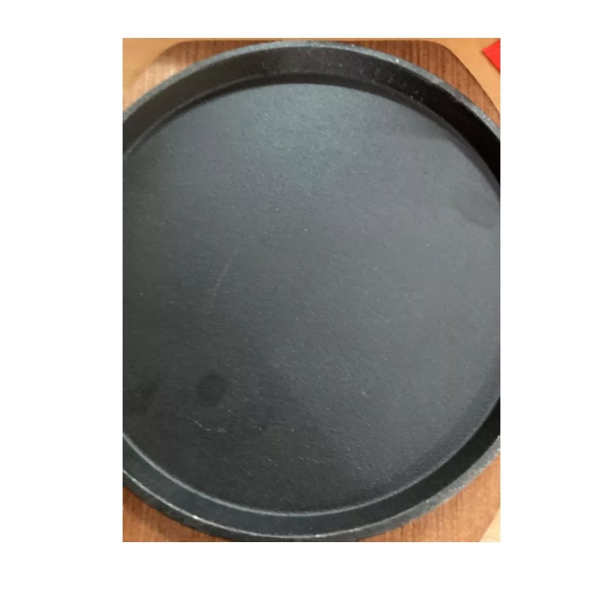 GENERICO - Plancha Plato De Fierro Fundido Con Base De Madera 25cm