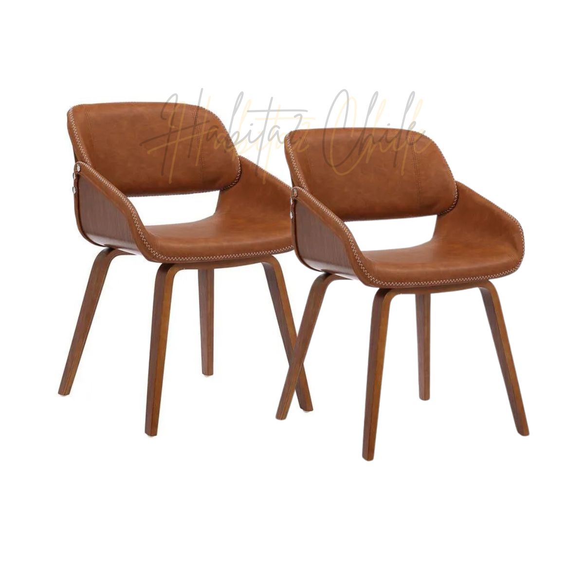 HABITA2 CHILE - Pack de 2 Sillas de comedor sitial Cafe