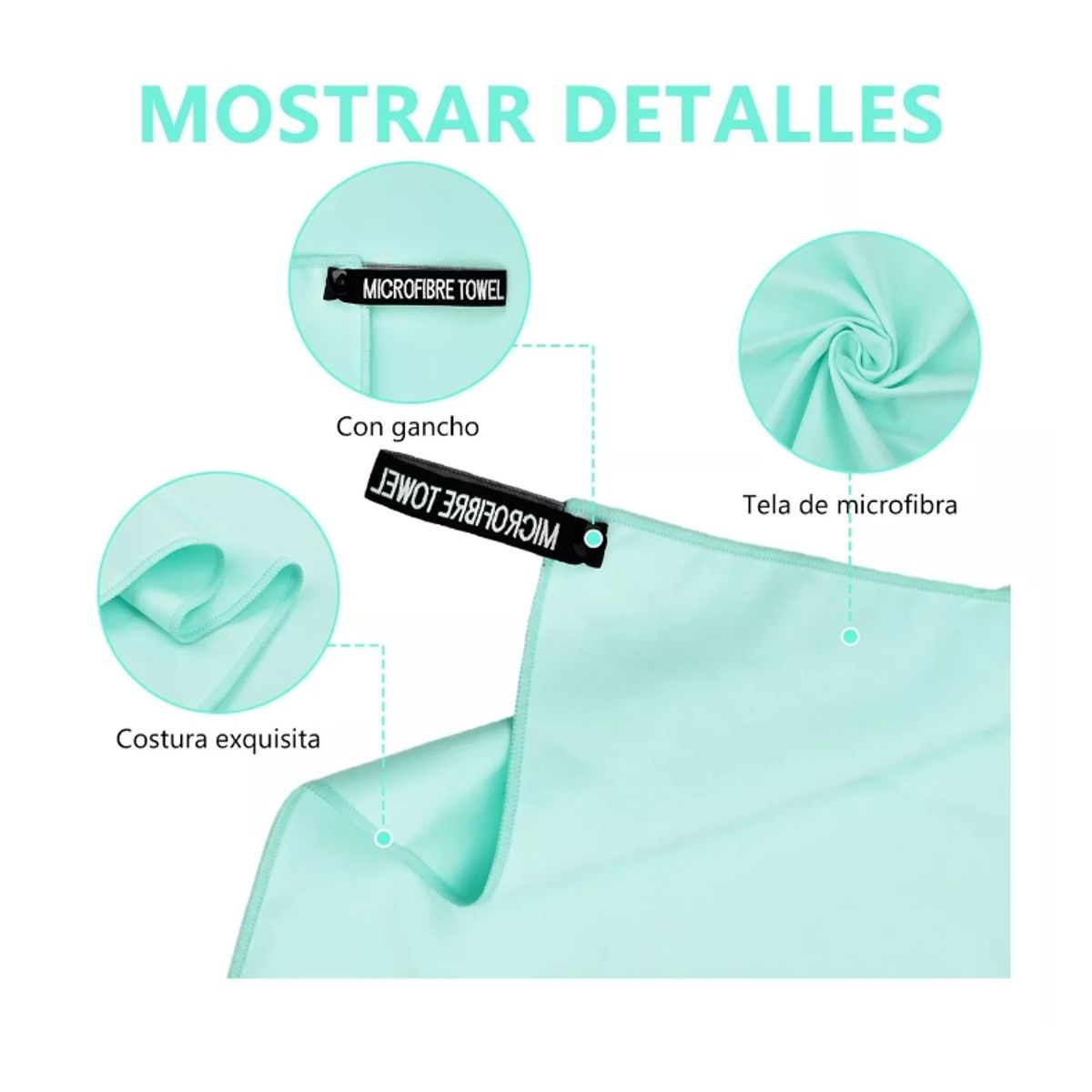 GENERICO - Toalla Baño Viaje De Microfibra De Secado Rápido, 3 Pcs