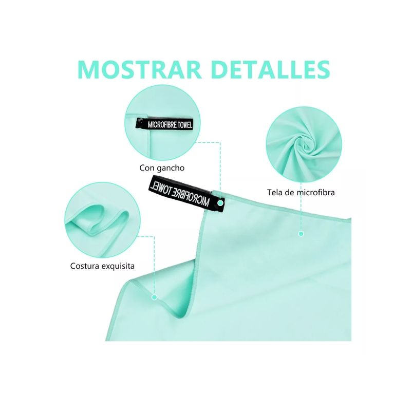 GENERICO - Toalla Baño Viaje De Microfibra De Secado Rápido, 3 Pcs