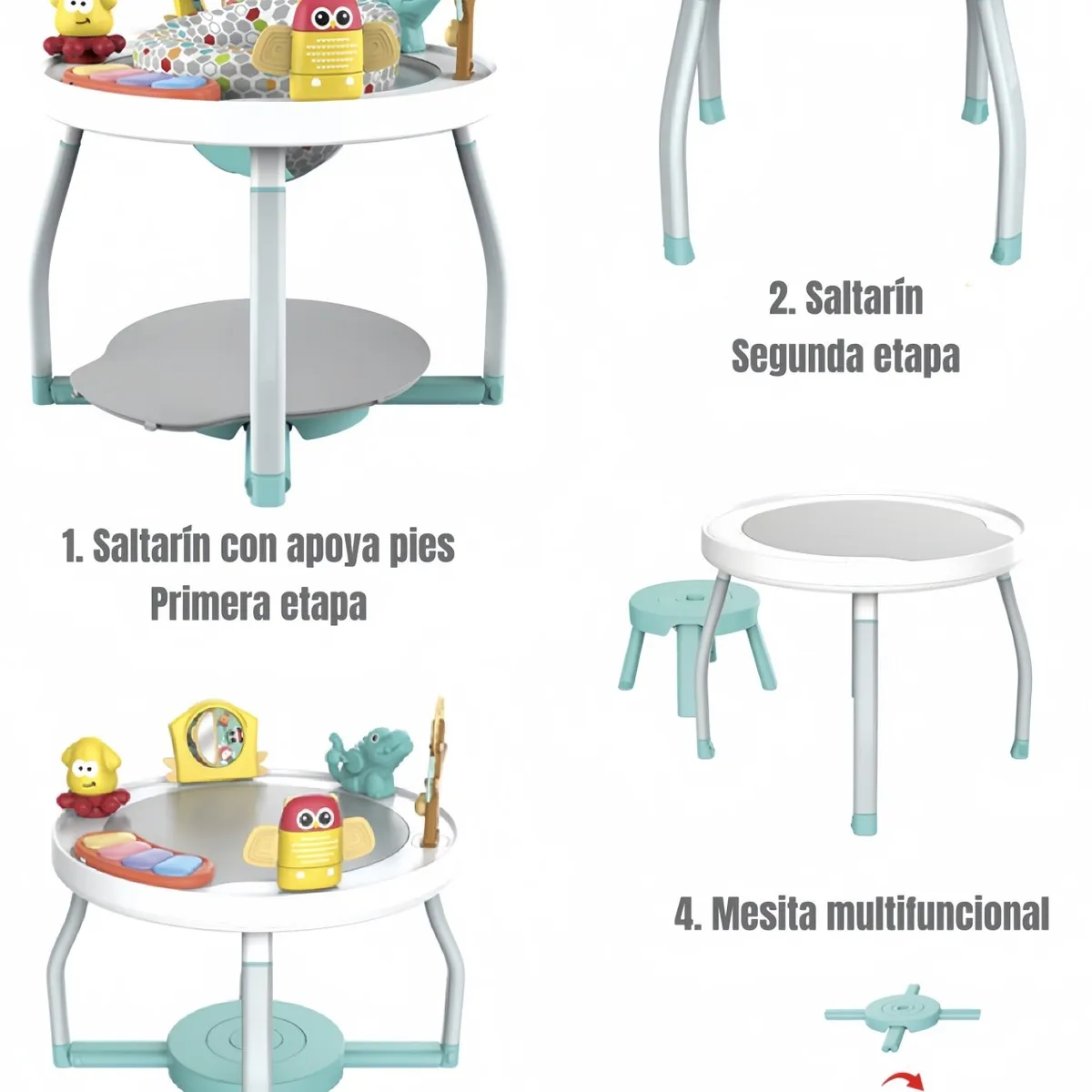 LUBABYCAS - Saltarin 5 En 1 Centro de Actividades Azul LuBabycas